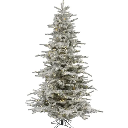 Cheap The Holiday Aisle Flocked Sierra 12' White Fir Artificial Christmas Tree With 1850 Led White Lights With Stand