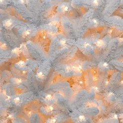 Discount Martha Stewart Flocked White Spruce Artificial Christmas Tree With Clear/White Lights