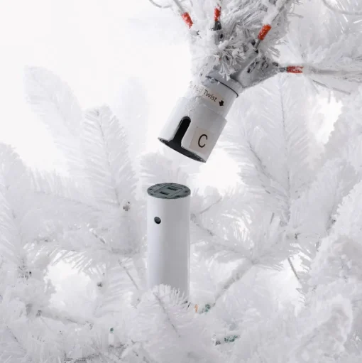 Discount Martha Stewart Flocked White Spruce Artificial Christmas Tree With Clear/White Lights