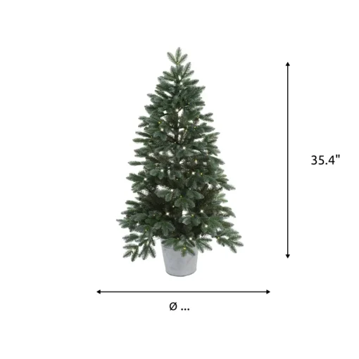 Shop Sand & Stable Frankie 35.4" Realistic Green Artificial Spruce Christmas Tree With 100 Lights