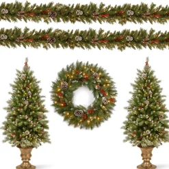 Outlet Andover Mills Frosted Berry Christmas Tree, Wreath And Garland Set