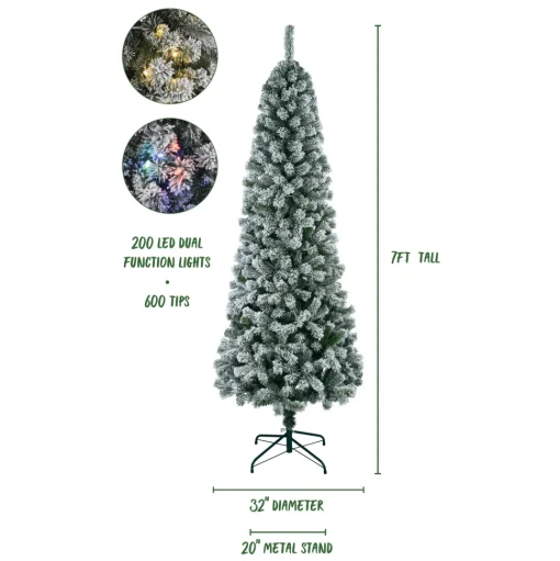 Store The Holiday Aisle 7Ft Prelit Flocked Tree With Dual Lights
