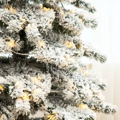 Best The Holiday Aisle 9Ft Slender Flocked/Frosted Spruce Christmas Tree With 500 Led Lights