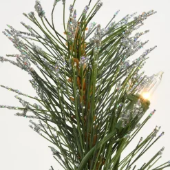 Cheap The Holiday Aisle Glittery Green Artificial Pine Flocked Christmas Tree Pinecones