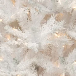 Shop Hashtag Home Glittery White Artificial Fir Christmas Tree With Lights