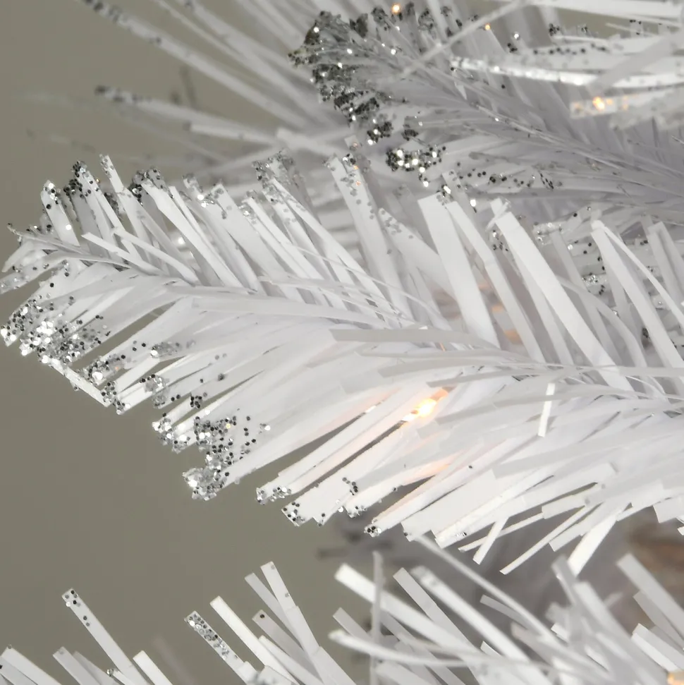 Shop Hashtag Home Glittery White Artificial Fir Christmas Tree With Lights