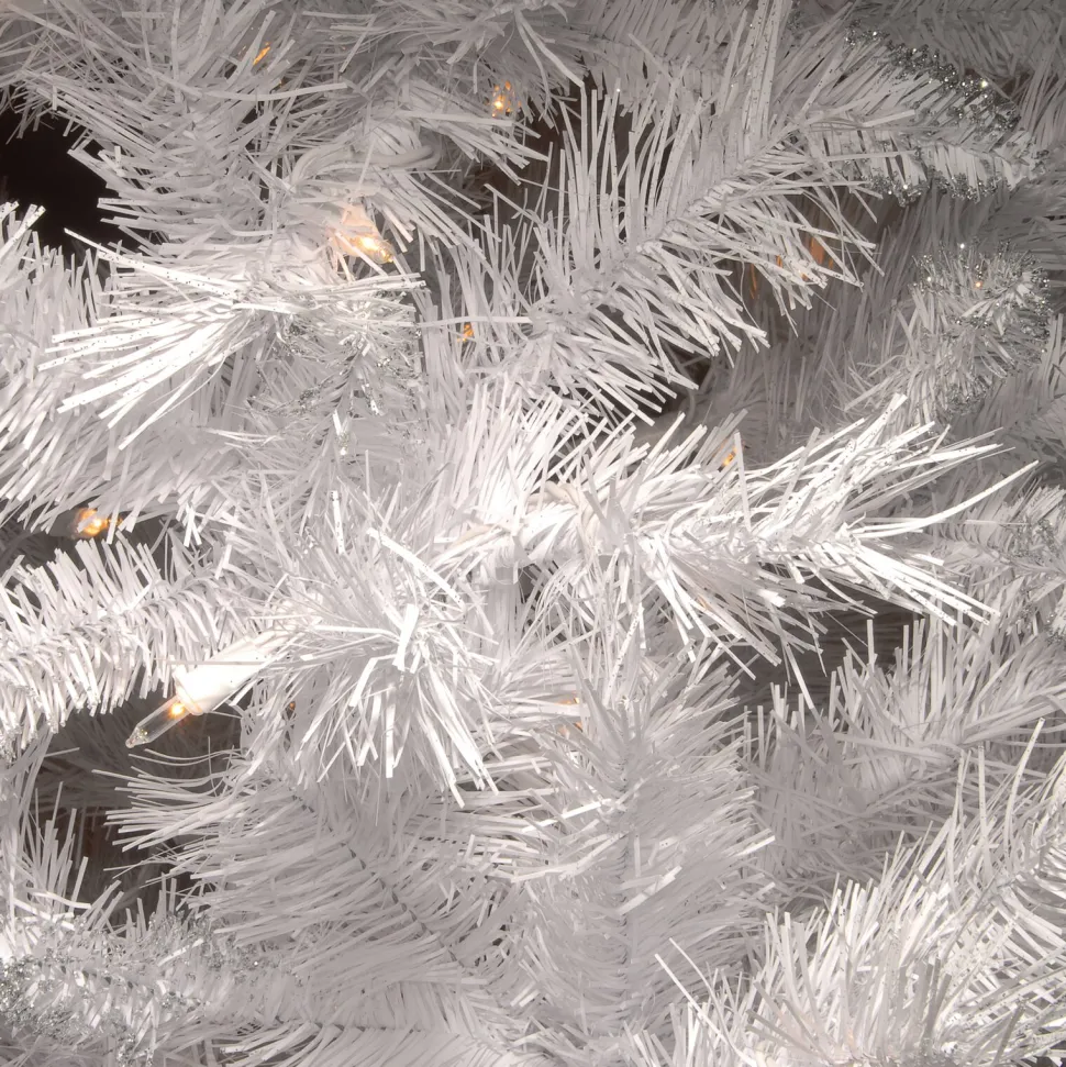 Shop Hashtag Home Glittery White Artificial Fir Christmas Tree With Lights