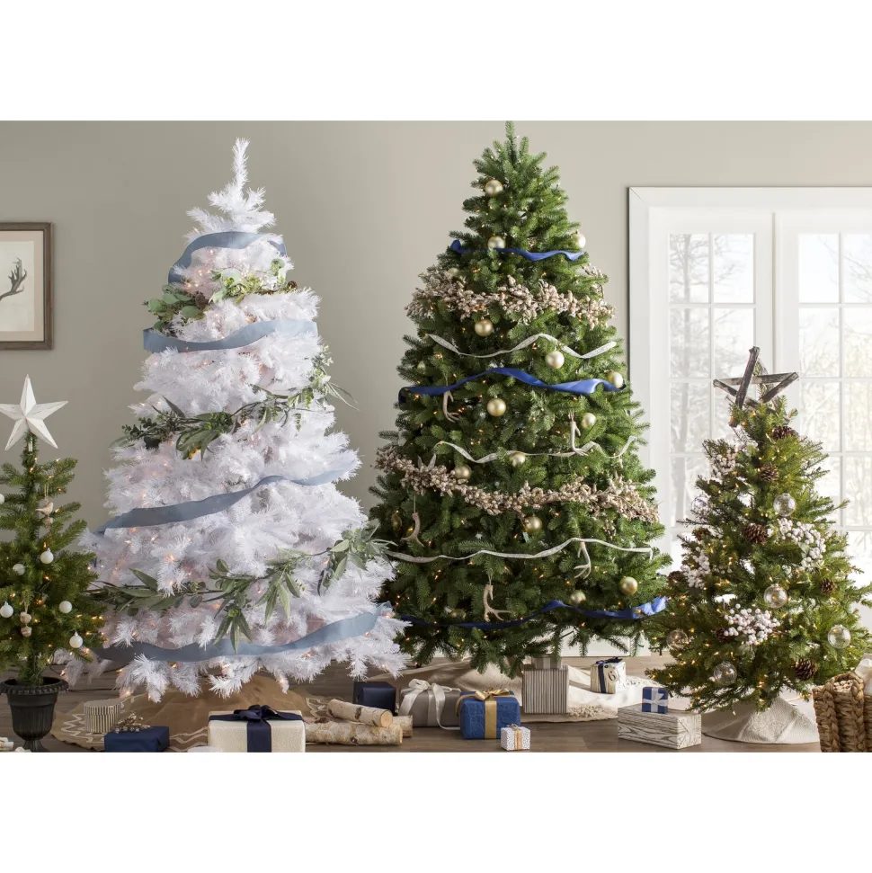 Shop Hashtag Home Glittery White Artificial Fir Christmas Tree With Lights