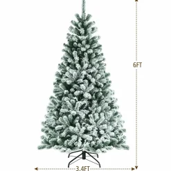 Online The Holiday Aisle Green And White Flocked/Frosted Christmas Tree With Led Lights