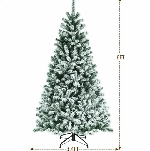 Online The Holiday Aisle Green And White Flocked/Frosted Christmas Tree With Led Lights