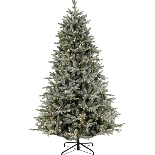 Best Sale The Twillery Co. Green Artificial Fir Flocked/Frosted Christmas Tree With Led Lights