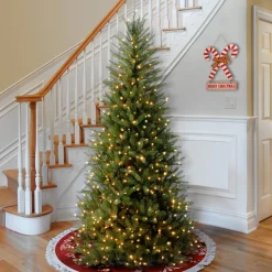 Best Sale The Holiday Aisle Green Fir Artificial Christmas Tree With Clear/White Lights