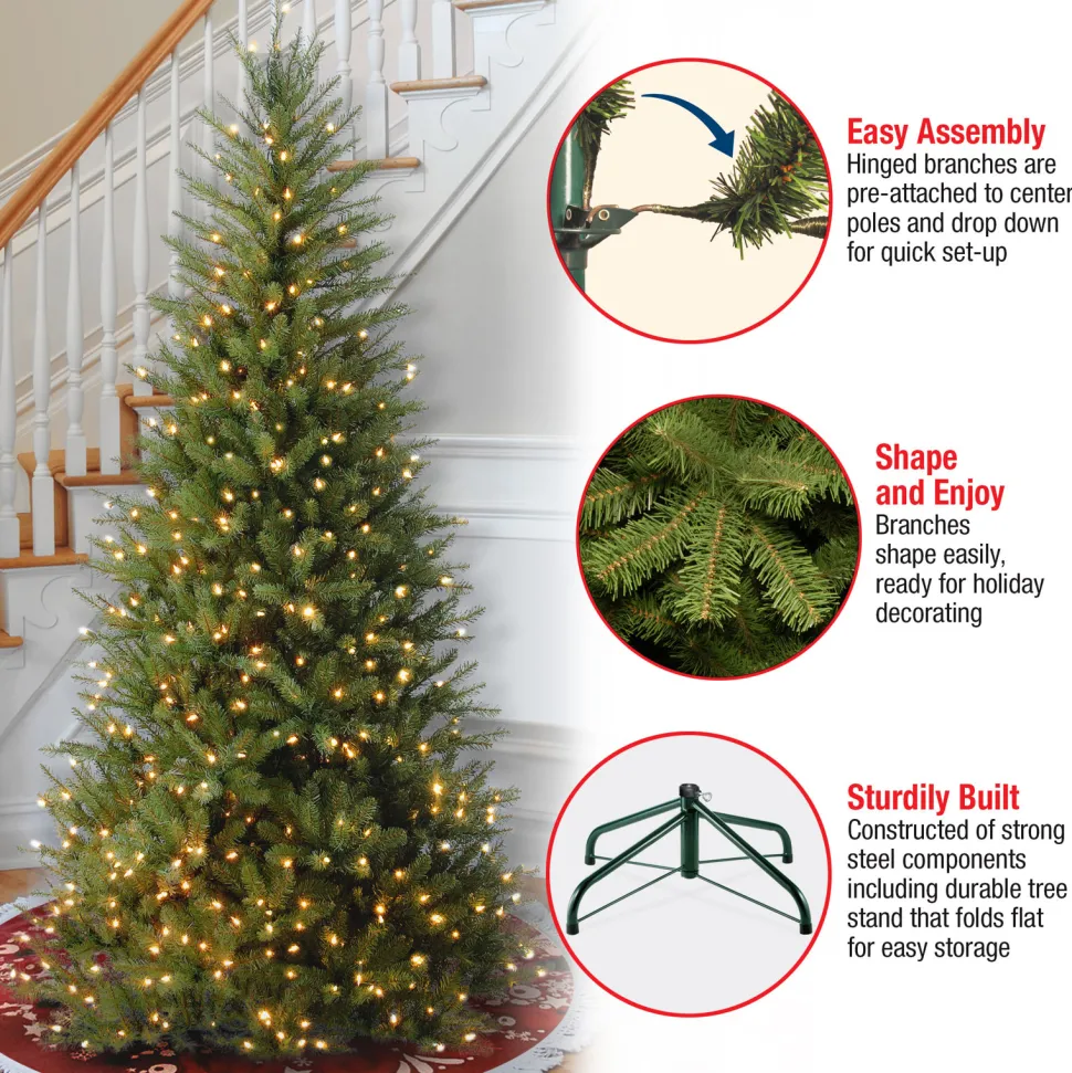 Best Sale The Holiday Aisle Green Fir Artificial Christmas Tree With Clear/White Lights