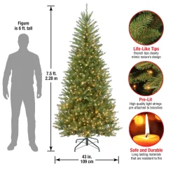 Best Sale The Holiday Aisle Green Fir Artificial Christmas Tree With Clear/White Lights