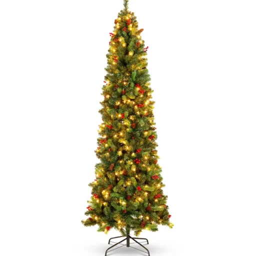 Store The Holiday Aisle Green Pine Artificial Christmas Tree With Clear/White Lights