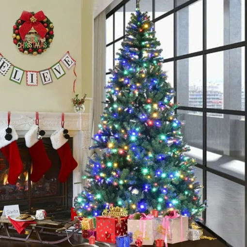 Flash Sale The Holiday Aisle Green Pine Artificial Christmas Tree With 150 Clear Lights