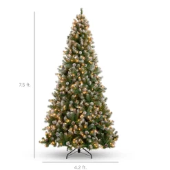 Best The Holiday Aisle Green Pine Artificial Christmas Tree With 250 Clear/White Lights