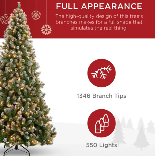 Best The Holiday Aisle Green Pine Artificial Christmas Tree With 250 Clear/White Lights