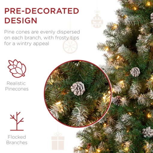 Best The Holiday Aisle Green Pine Artificial Christmas Tree With 250 Clear/White Lights