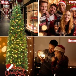 Cheap The Holiday Aisle Green Pine Cashmere Christmas Tree With 150 Led Lights And Pinecones