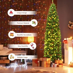 Cheap The Holiday Aisle Green Pine Cashmere Christmas Tree With 150 Led Lights And Pinecones