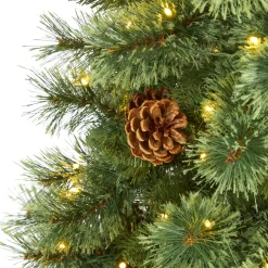 Shop The Holiday Aisle Green Pine Feather Christmas Tree With Led