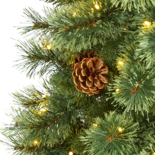 Shop The Holiday Aisle Green Pine Feather Christmas Tree With Led