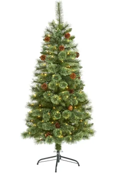 Shop The Holiday Aisle Green Pine Feather Christmas Tree With Led