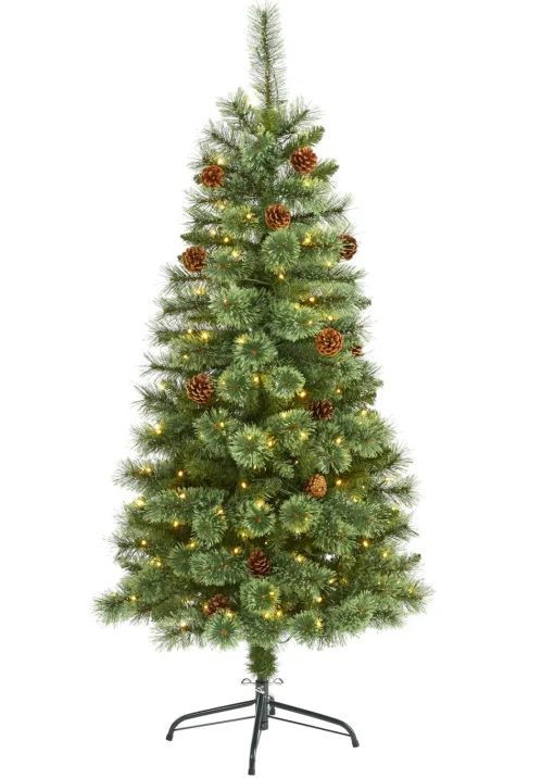 Shop The Holiday Aisle Green Pine Feather Christmas Tree With Led