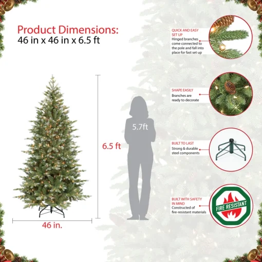 Cheap The Holiday Aisle Green Realistic Artificial Spruce Christmas Tree With Lights