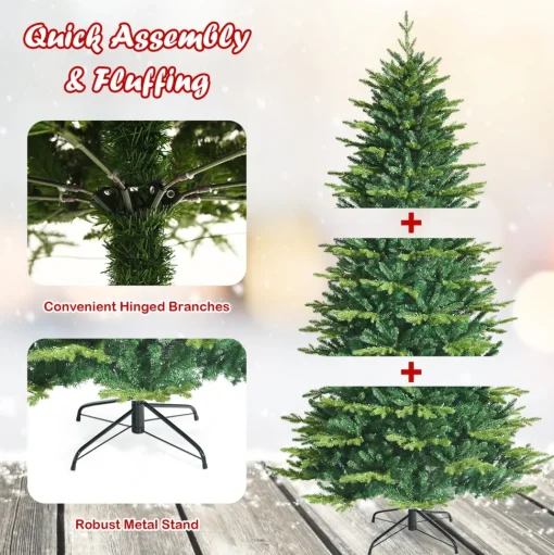Flash Sale The Holiday Aisle Green Realistic Cashmere Christmas Tree With Led Lights