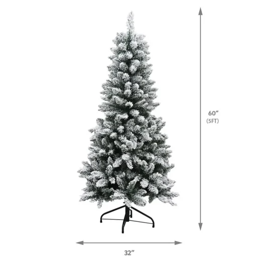 Online The Holiday Aisle Green Spruce Flocked/Frosted Christmas Tree With Lights