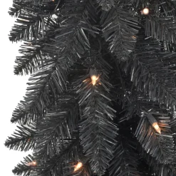 Store The Holiday Aisle Hailynn 4' H Slender Black Pine Christmas Tree With 50 Lights