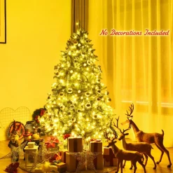 Store The Holiday Aisle Hinged 5' Green Fir Artificial Christmas Tree With 450 Clear And White Lights