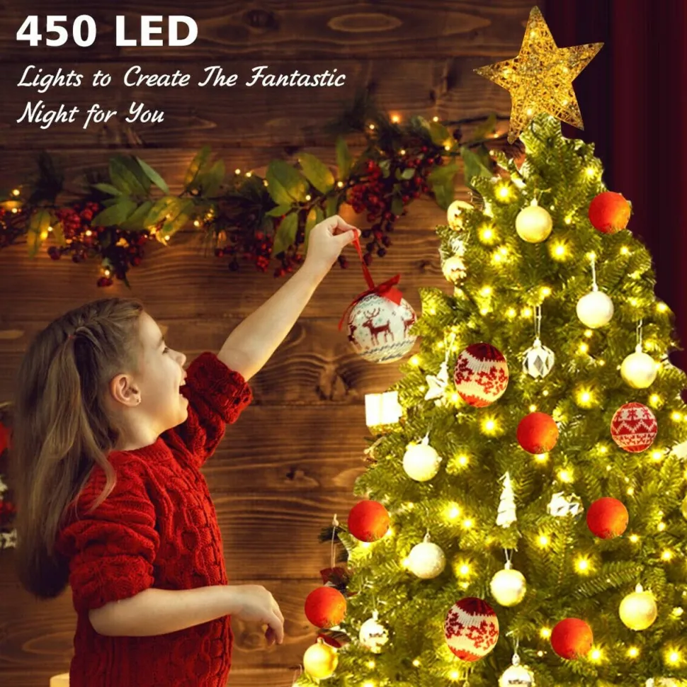 Store The Holiday Aisle Hinged 5' Green Fir Artificial Christmas Tree With 450 Clear And White Lights