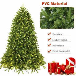 Store The Holiday Aisle Hinged 5' Green Fir Artificial Christmas Tree With 450 Clear And White Lights