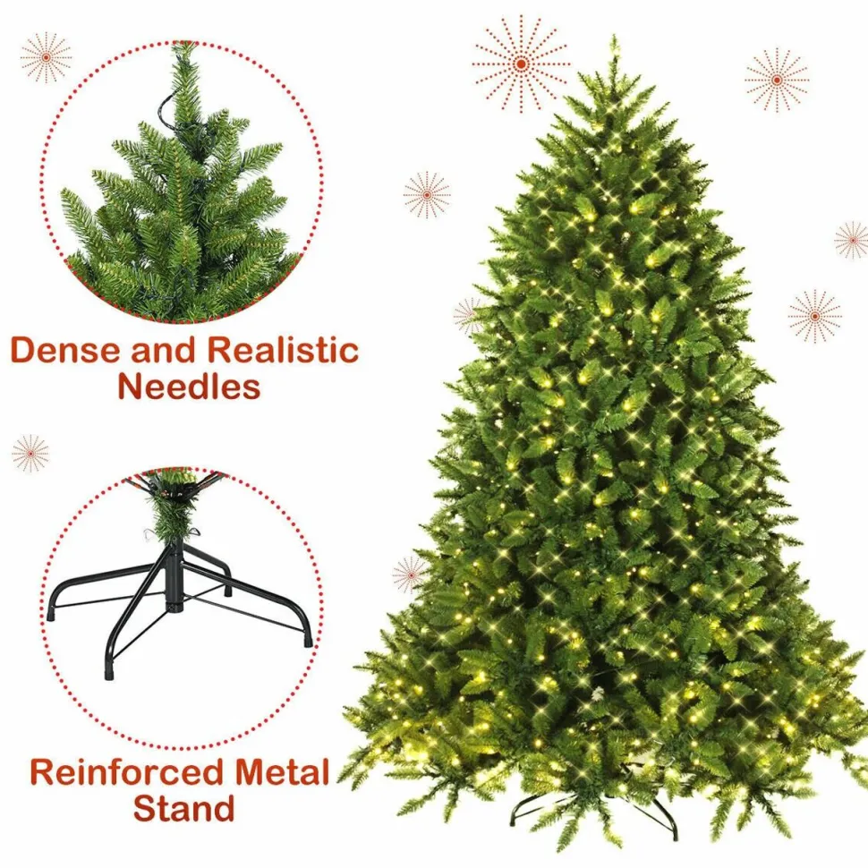 Store The Holiday Aisle Hinged 5' Green Fir Artificial Christmas Tree With 450 Clear And White Lights