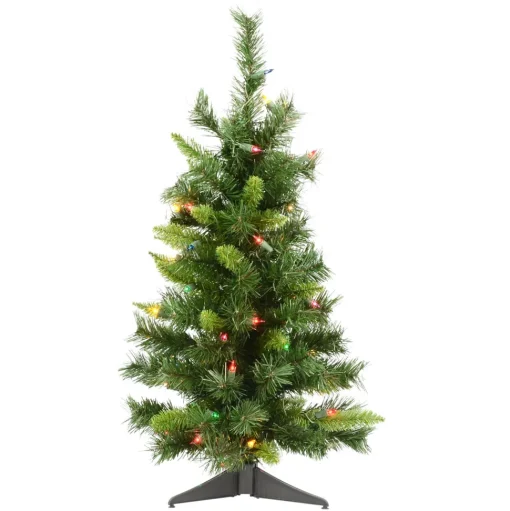 Cheap The Holiday Aisle Imperial Pine 30" Pine Green Artificial Christmas Tree With 50 Multi-Colored Lights