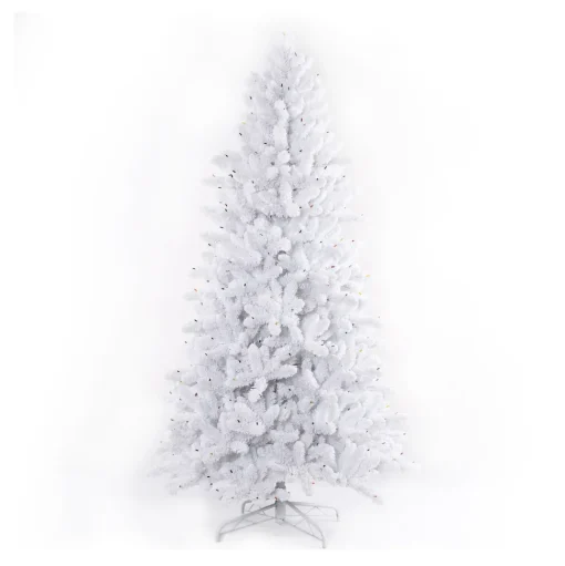 Outlet Martha Stewart Flocked White Spruce Artificial Christmas Tree With Multi-Color Lights
