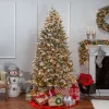 Sale The Holiday Aisle Natural Cut Flocked Mountain 7.5" Green Fir Artificial Christmas Tree With Clear White Lights