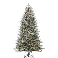 Sale The Holiday Aisle Natural Cut Flocked Mountain 7.5" Green Fir Artificial Christmas Tree With Clear White Lights