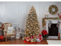 Sale The Holiday Aisle Natural Cut Flocked Mountain 7.5
