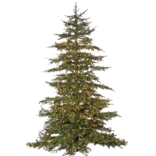 Best Sale The Holiday Aisle Natural-Cut Monaco 7.5' Green Pine Artificial Christmas Tree With 8032 Clear White Lights