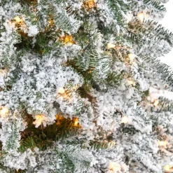 Cheap The Holiday Aisle North Carolina 8' Flocked Fir Artificial Christmas Tree With 650 Clear/White Light
