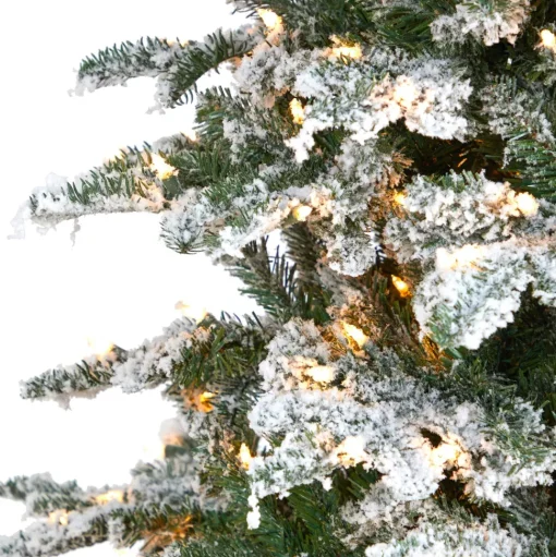 Cheap The Holiday Aisle North Carolina 8' Flocked Fir Artificial Christmas Tree With 650 Clear/White Light