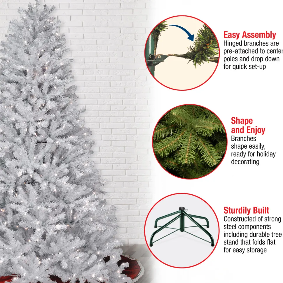 Sale Mercury Row North Valley 7' White Spruce Christmas Tree With 550 Clear/White Lights