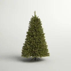 Cheap Three Posts North Valley Lighted Artificial Green Spruce Christmas Tree - Stand Included