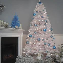 Shop Etta Avenue North Valley White Artificial Spruce Christmas Tree With Lights