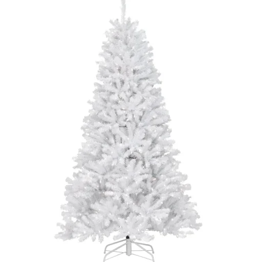 Shop Etta Avenue North Valley White Artificial Spruce Christmas Tree With Lights