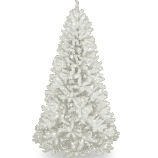 Shop Etta Avenue North Valley White Artificial Spruce Christmas Tree With Lights